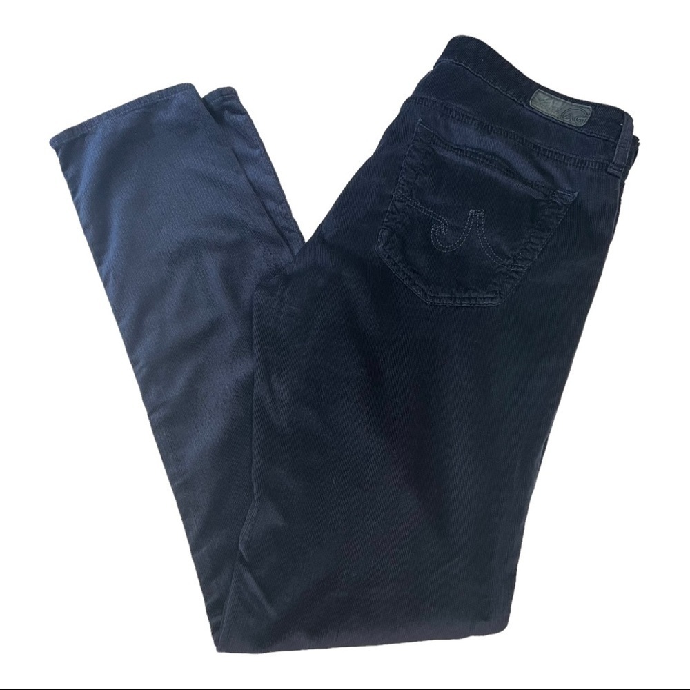 Adriano Goldschmeid Night Blue Feather Corduroy Super Skinny Leggings Pants - Picture 12 of 16